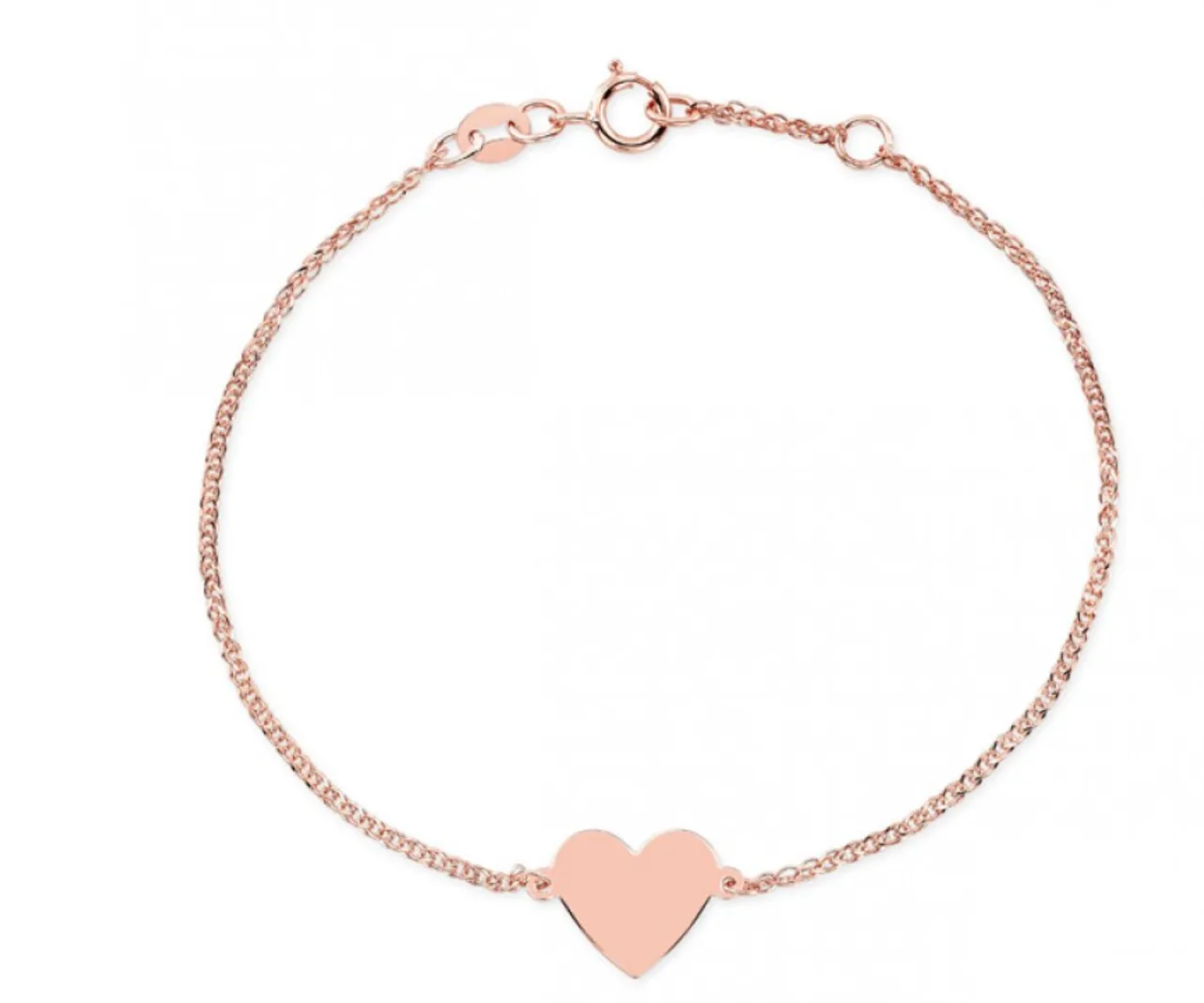 14K Gold Floating Heart Bracelet