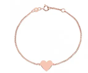 14K Gold Floating Heart Bracelet