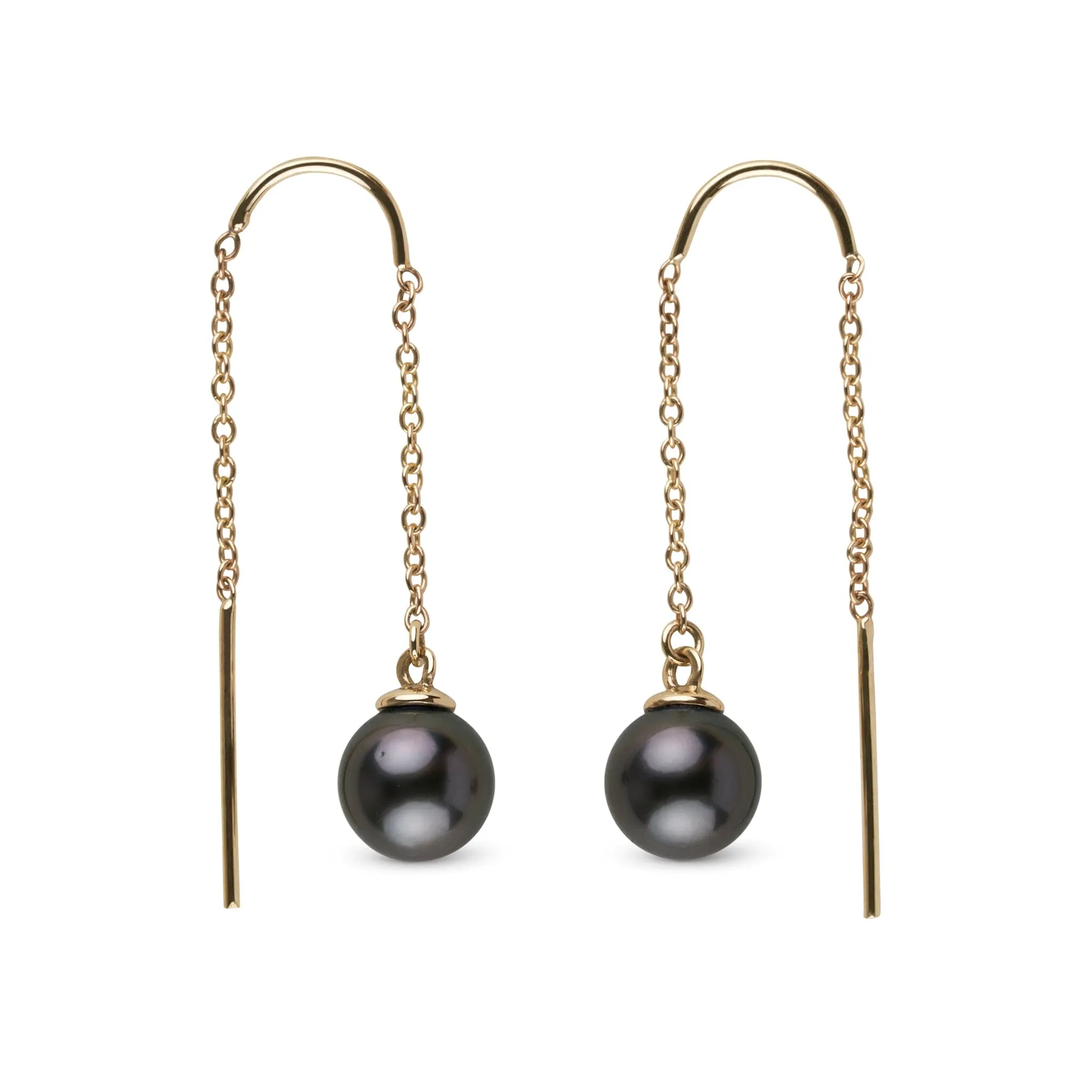 7.0-8.0 mm Tahitian Pearl Threader Earrings