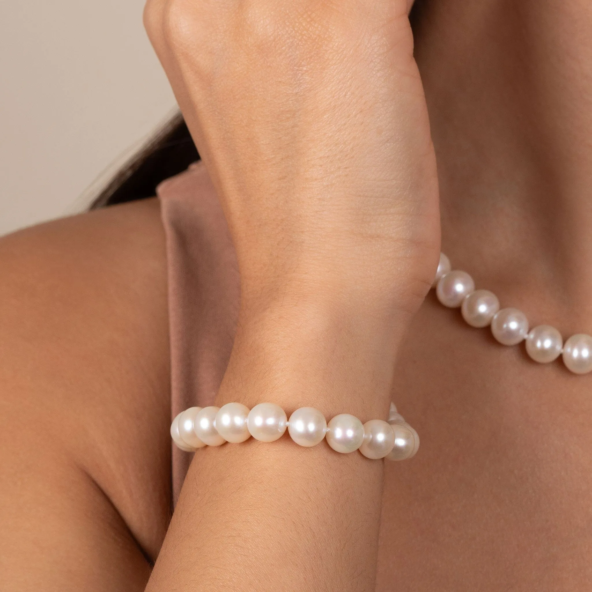 8.5-9.0 mm White Freshwater AA+ Pearl Bracelet