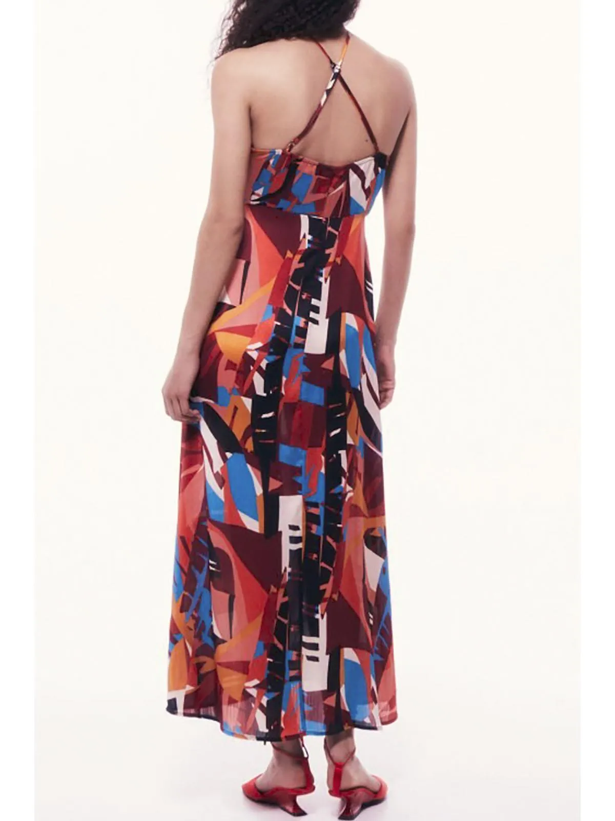 Abstract Halterneck Dress