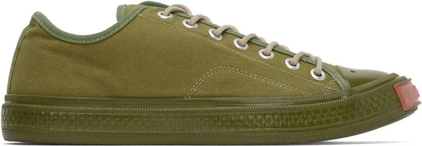 Acne Studios Green Canvas Low Sneakers