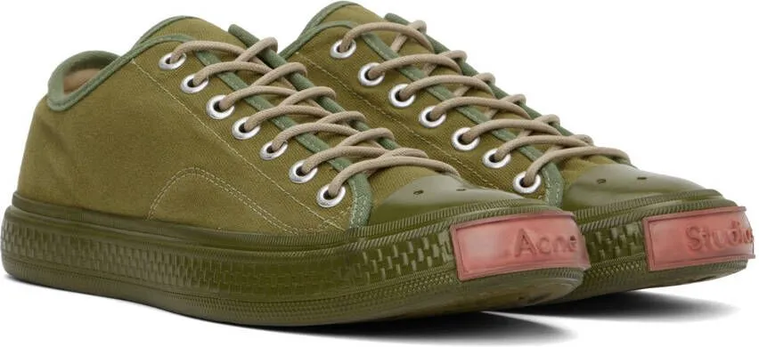 Acne Studios Green Canvas Low Sneakers