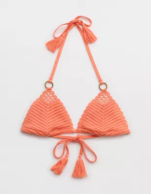 Aerie Crochet String Triangle Bikini Top-