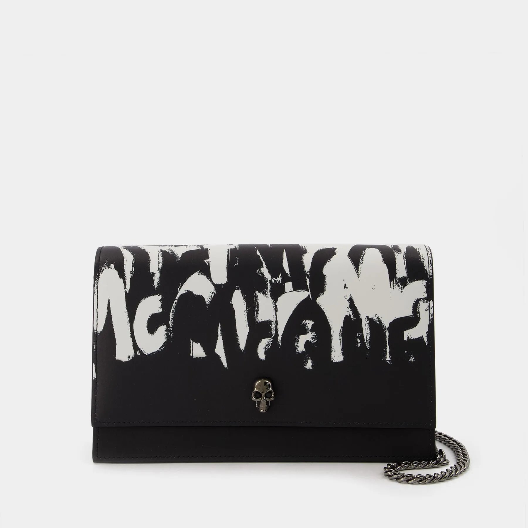 Alexander McQueen  Skull Medium Bag in Black and White Leather