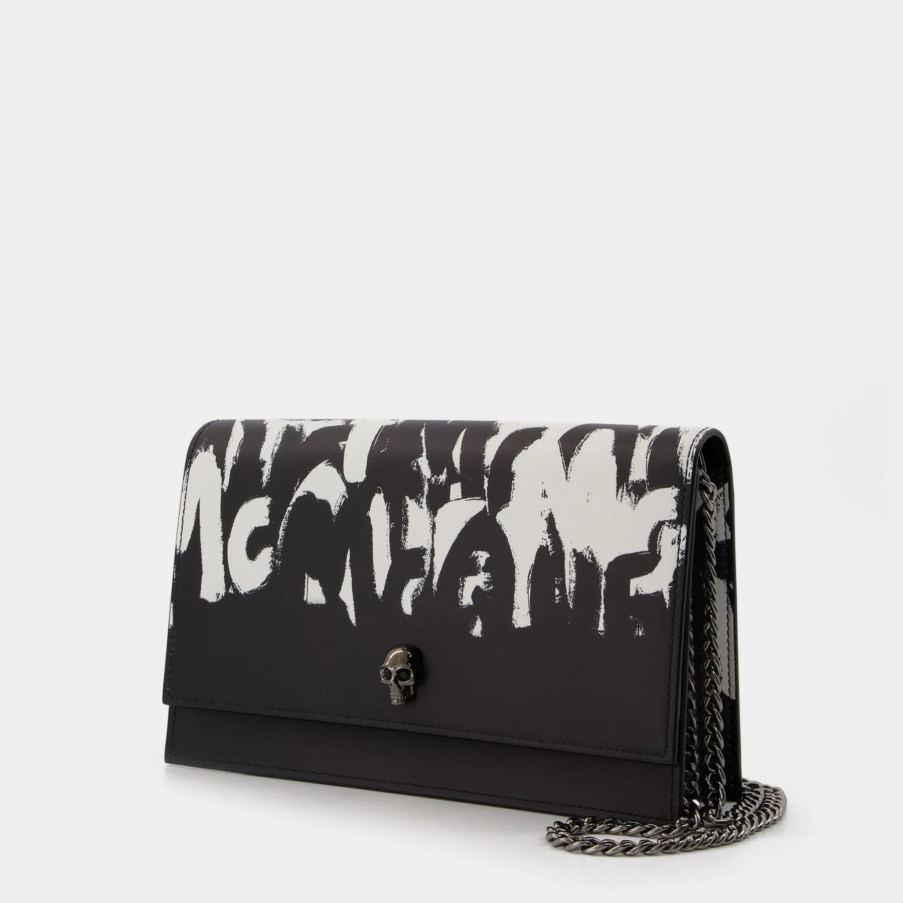 Alexander McQueen  Skull Medium Bag in Black and White Leather