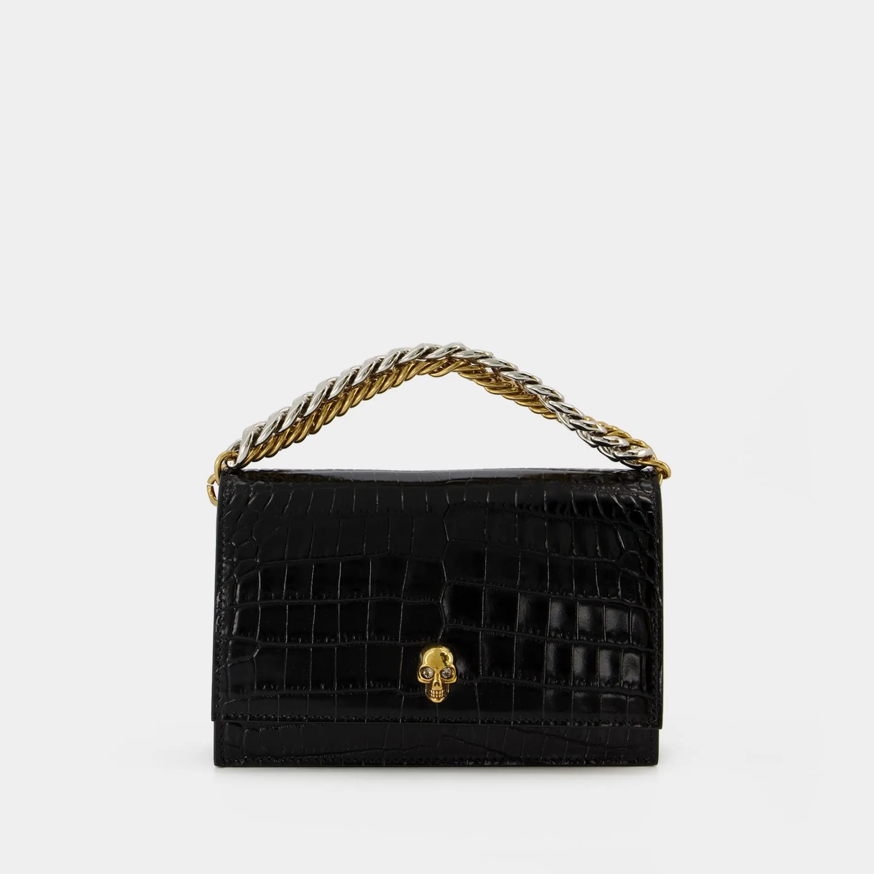 Alexander McQueen  Small Skull Ch. Hobo Bag - Alexander Mcqueen - Black - Leather