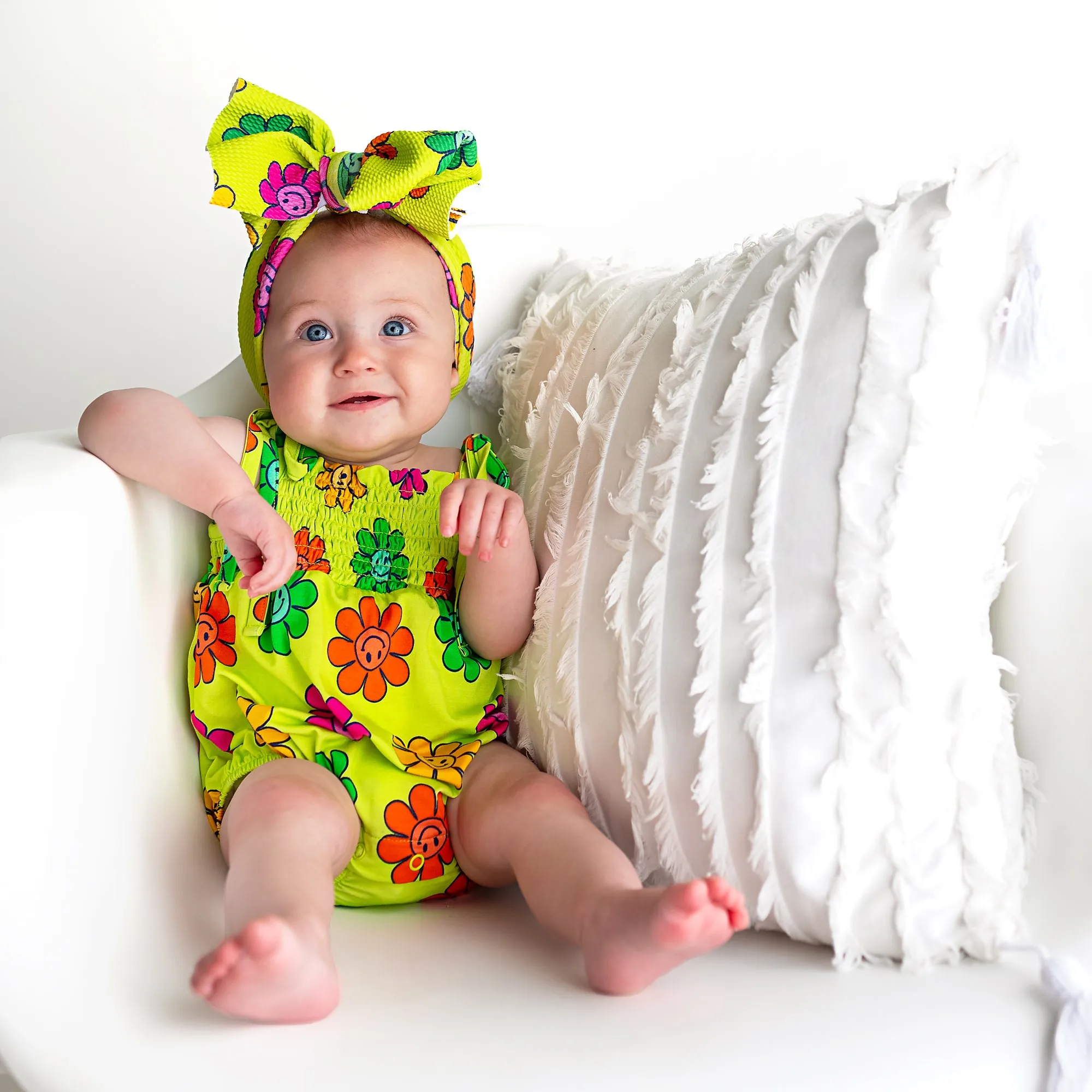 Ashleigh Smiley SMOCKED BUBBLE ROMPER