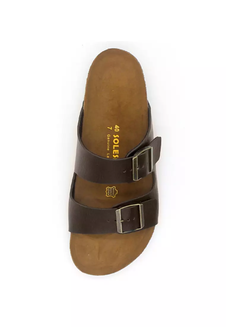 Athens - Dark Brown Leather Sandals & Flip Flops