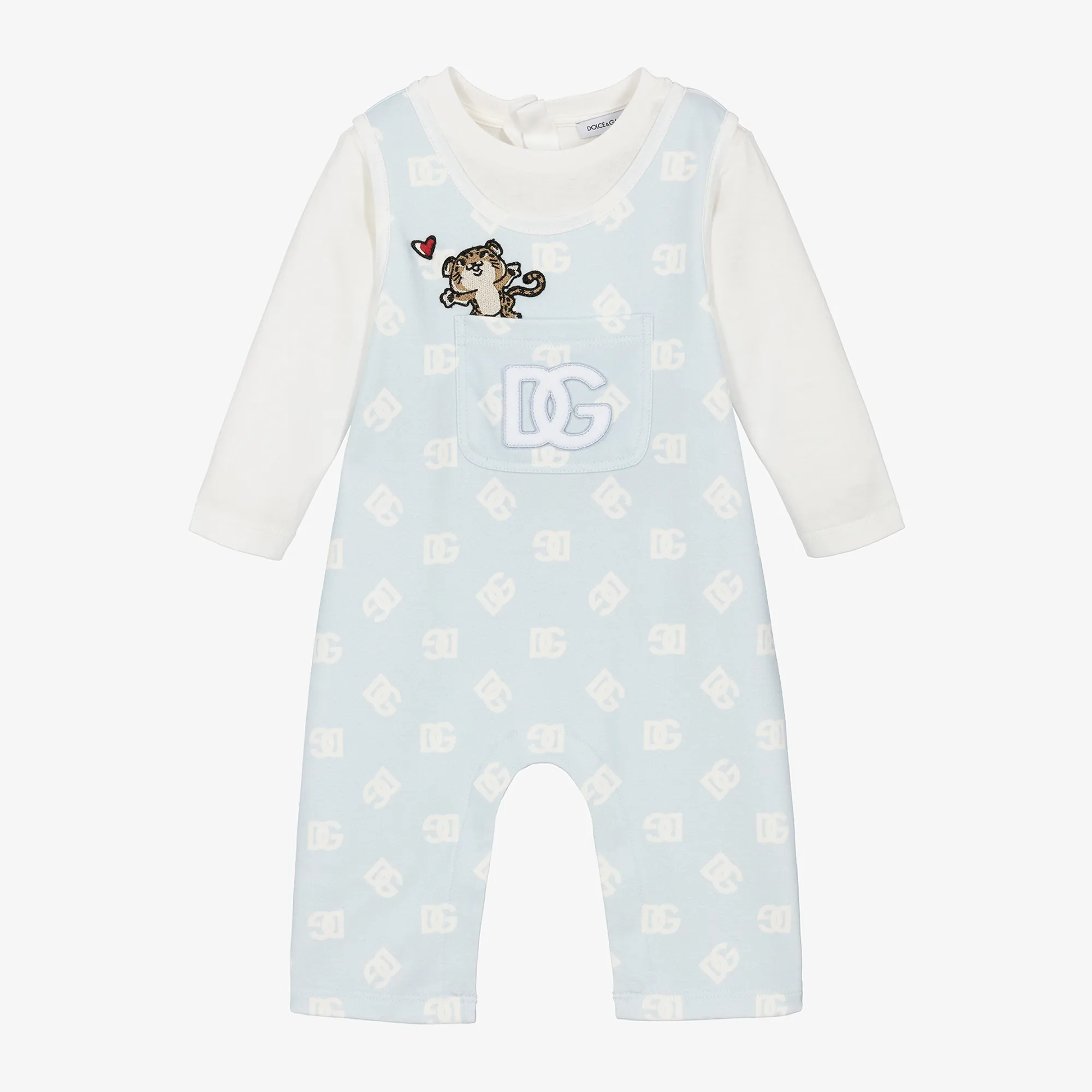 Baby Boys Blue Cotton Romper