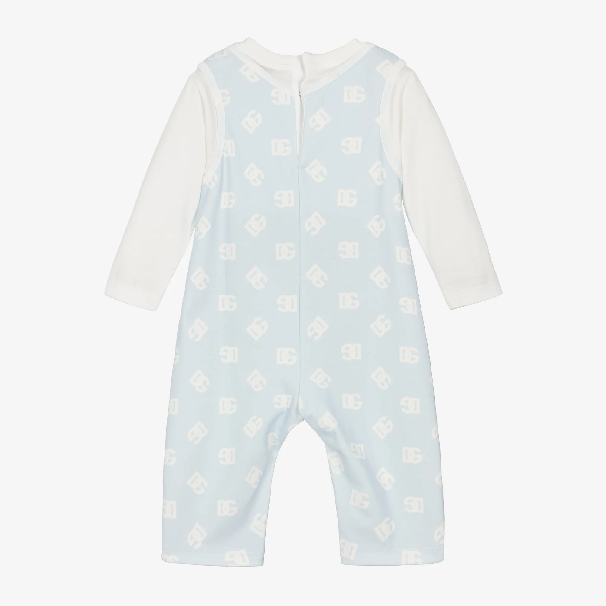 Baby Boys Blue Cotton Romper