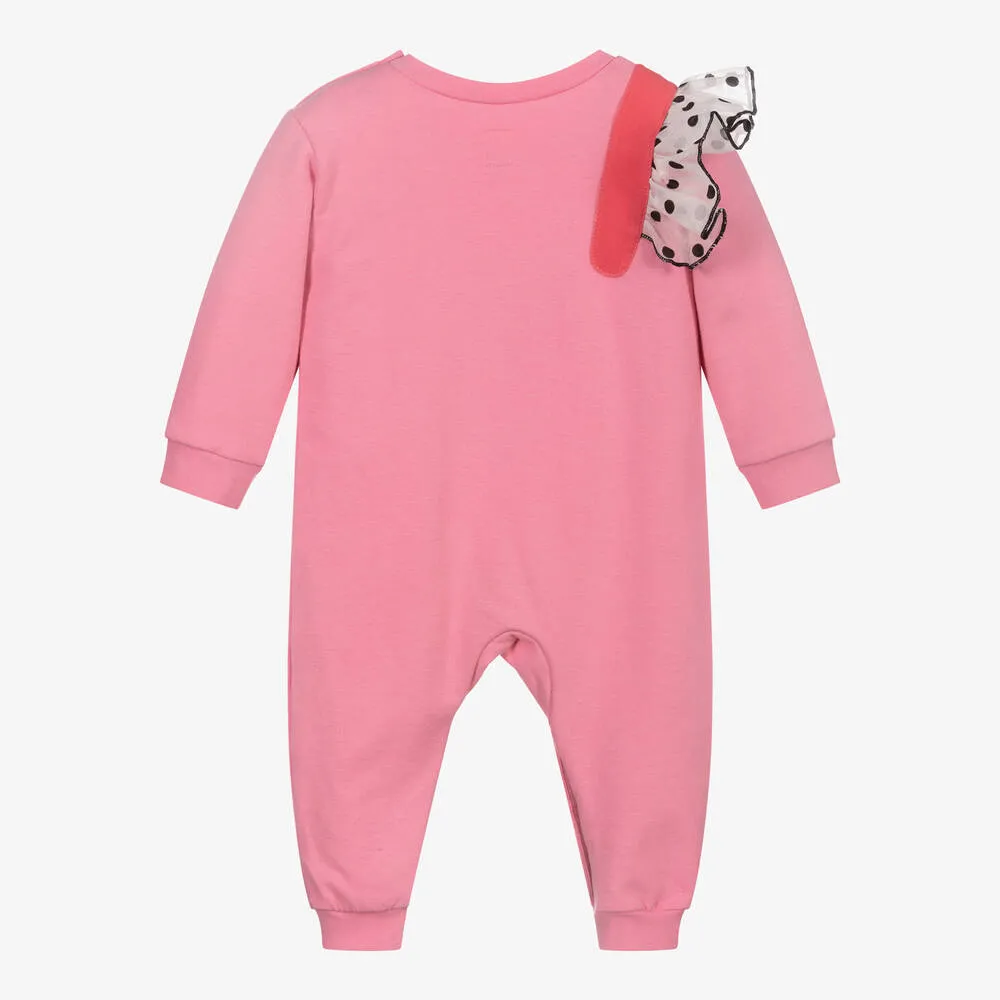 Baby Girls Pink Swan Romper