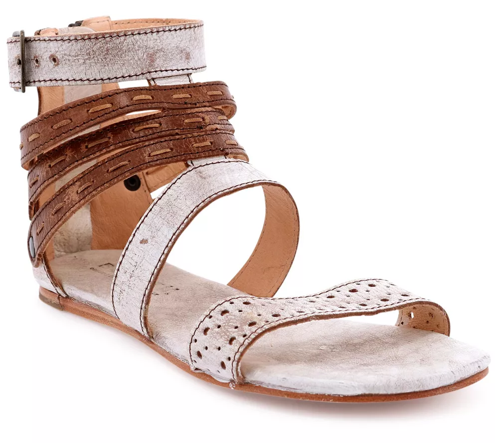 BED STU Strappy Leather Back-Zip Sandals - Artemis