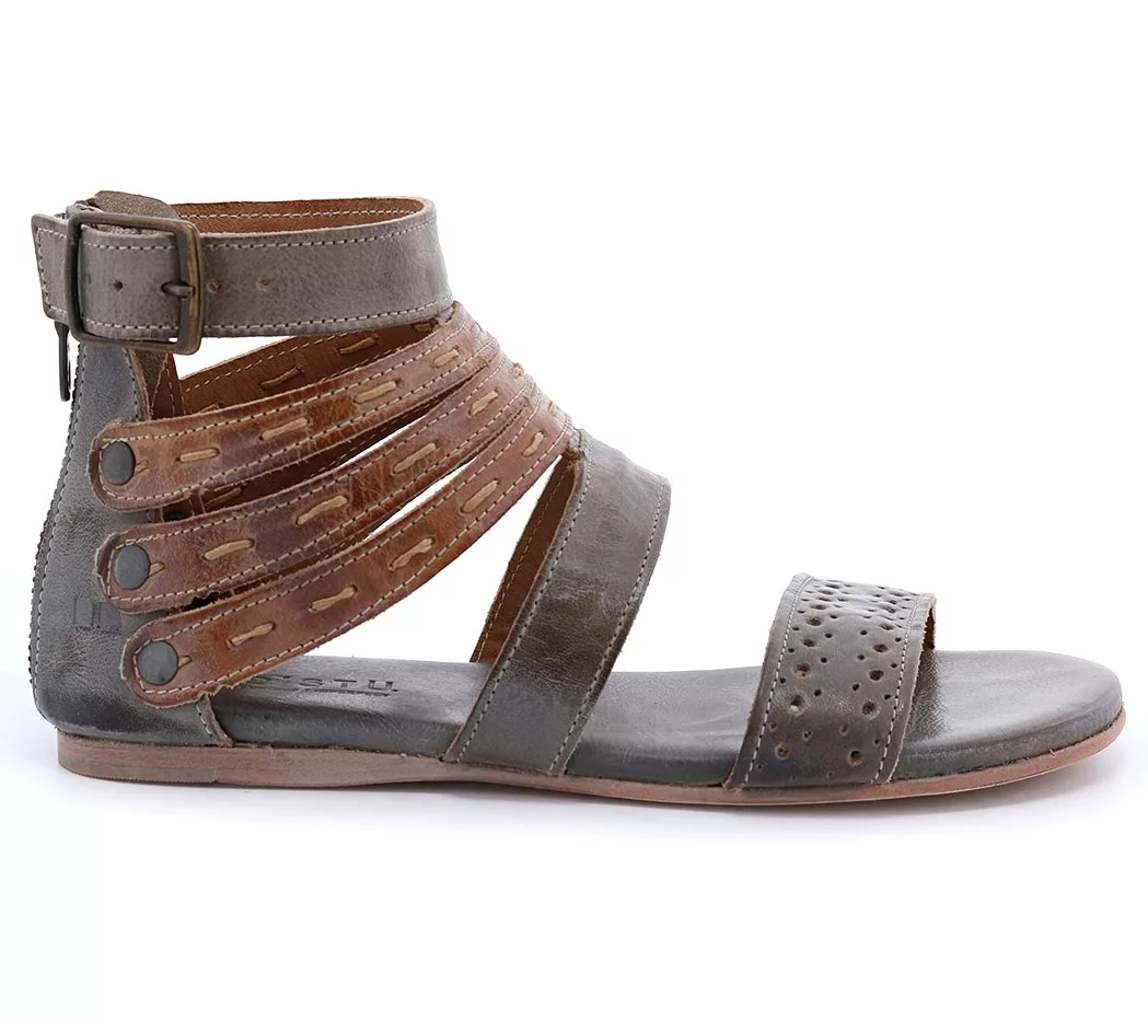 BED STU Strappy Leather Back-Zip Sandals - Artemis