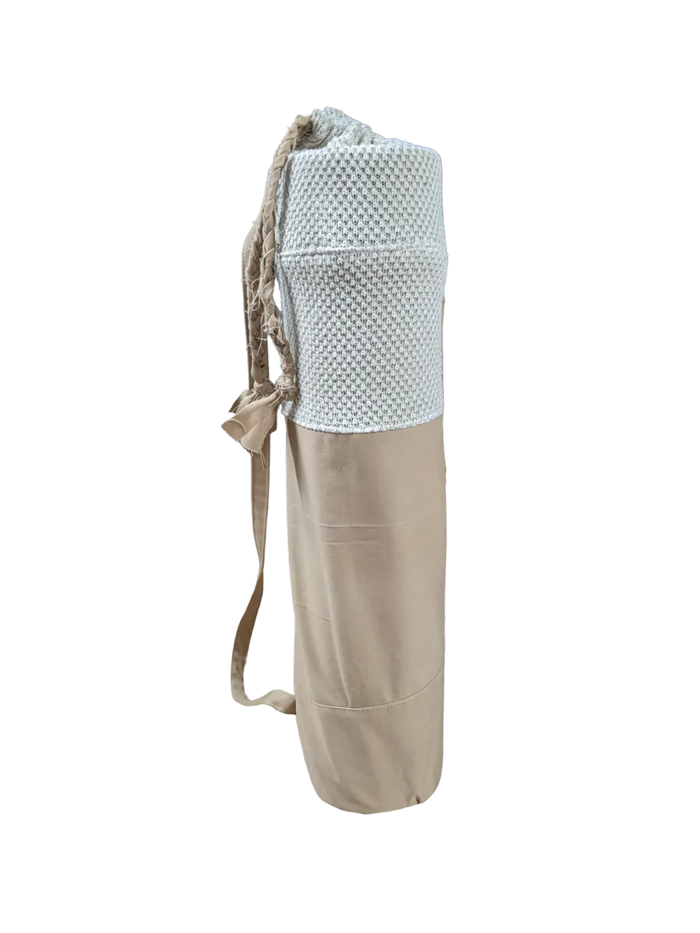 Beige yoga mat bag