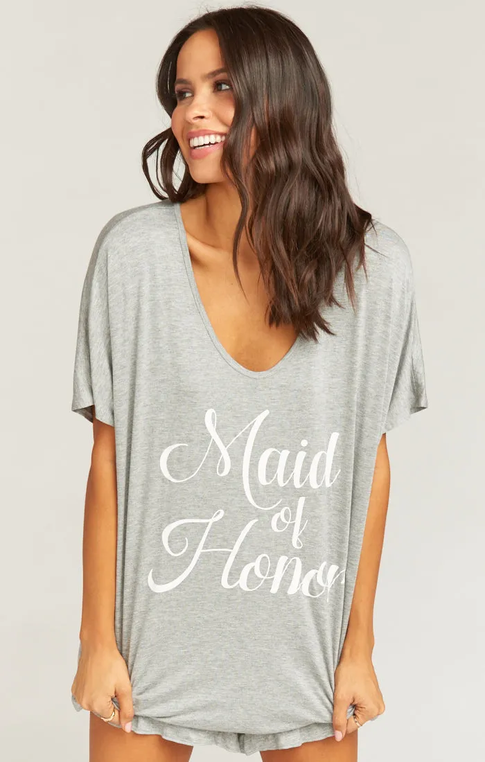 Benji Tunic Sleep Set ~ Maid of Honor Grey