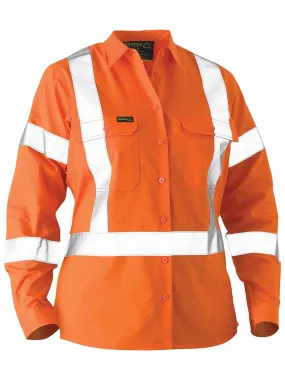 Bisley Workwear BL6266XT - Women's X-Taped Hi-Vis - Recycled Drill Shirt - Orange - 6