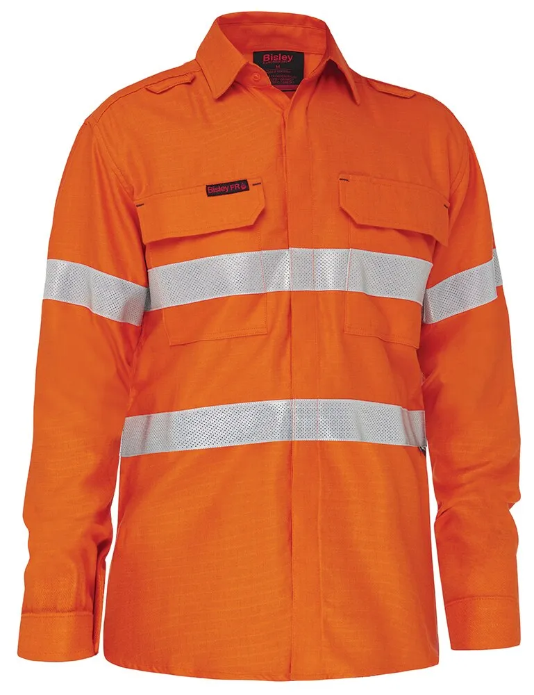 Bisley Workwear BS8339T Apex 160 - Taped Hi-Vis Vented FR PPE1 - Shirt - Orange - XS