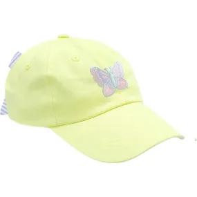 Bits & Bows Butterfly Bow Baseball Hat, Yellow