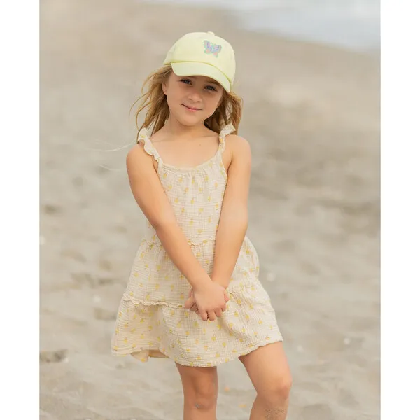 Bits & Bows Butterfly Bow Baseball Hat, Yellow