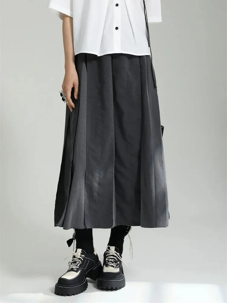 Black Cargo Long Skirt