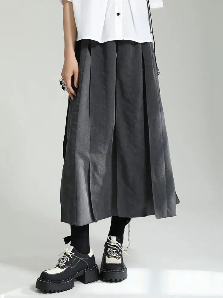 Black Cargo Long Skirt