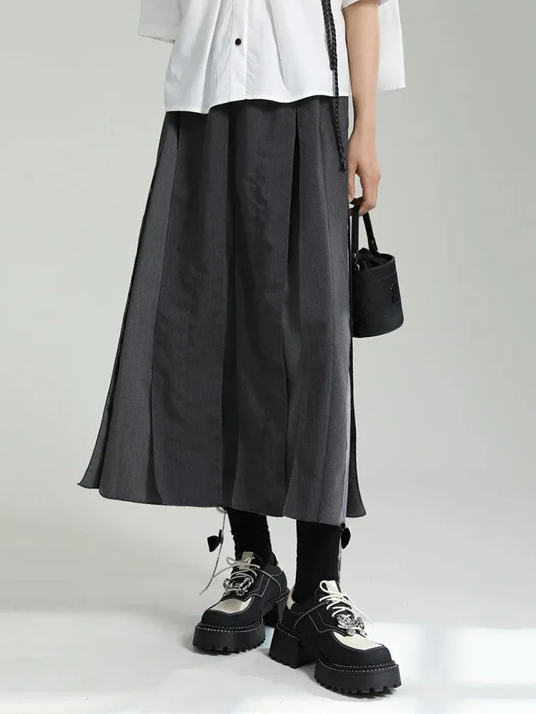 Black Cargo Long Skirt