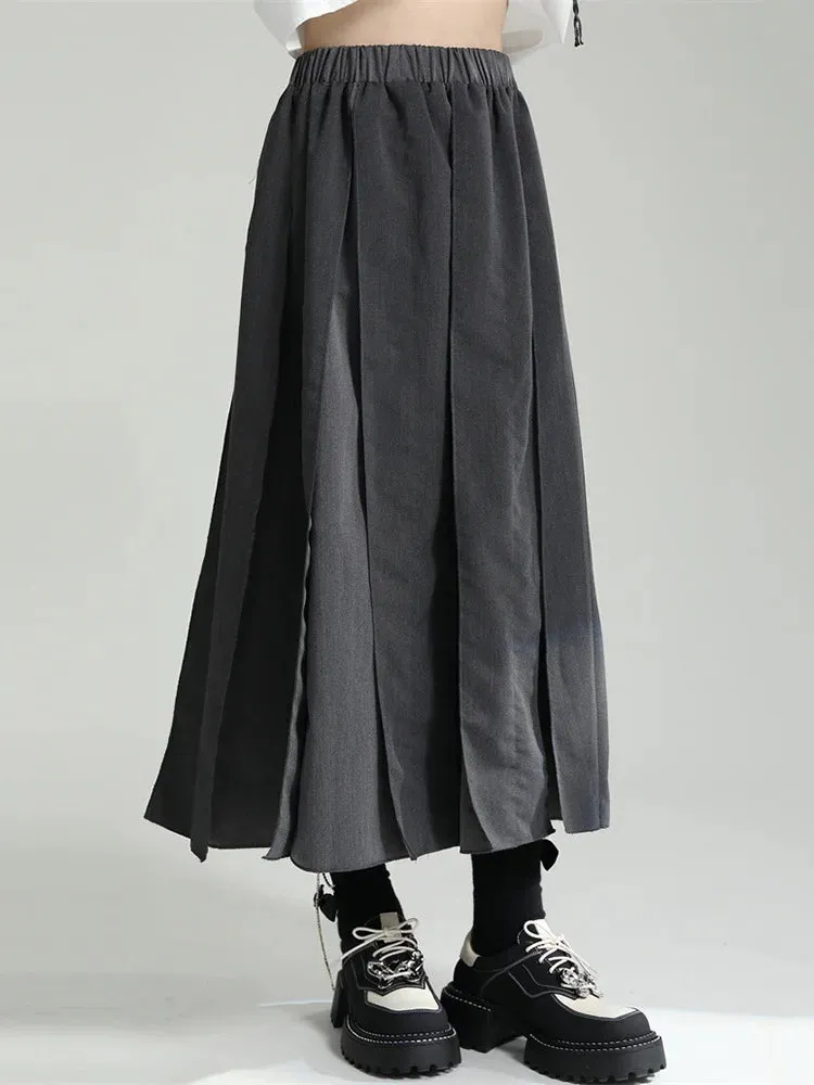 Black Cargo Long Skirt