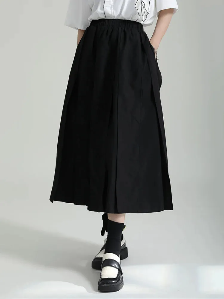 Black Cargo Long Skirt