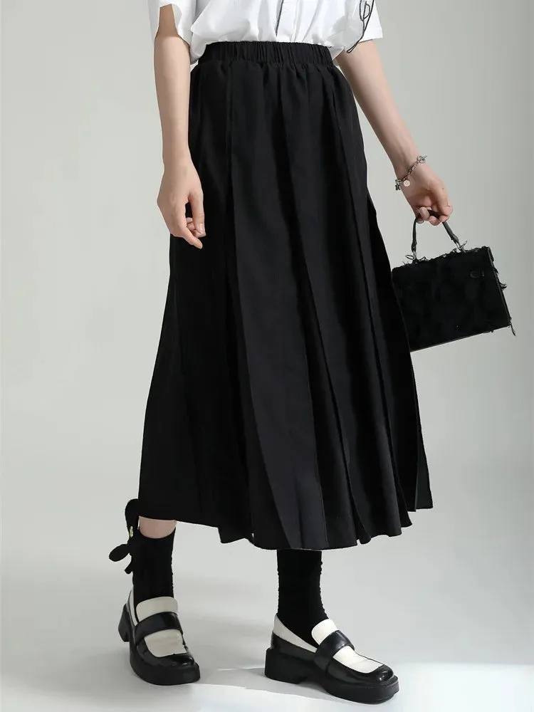 Black Cargo Long Skirt