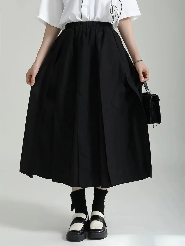 Black Cargo Long Skirt