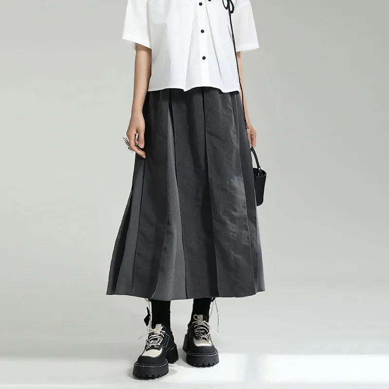 Black Cargo Long Skirt