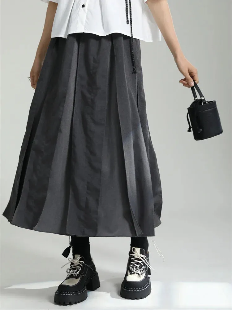 Black Cargo Long Skirt