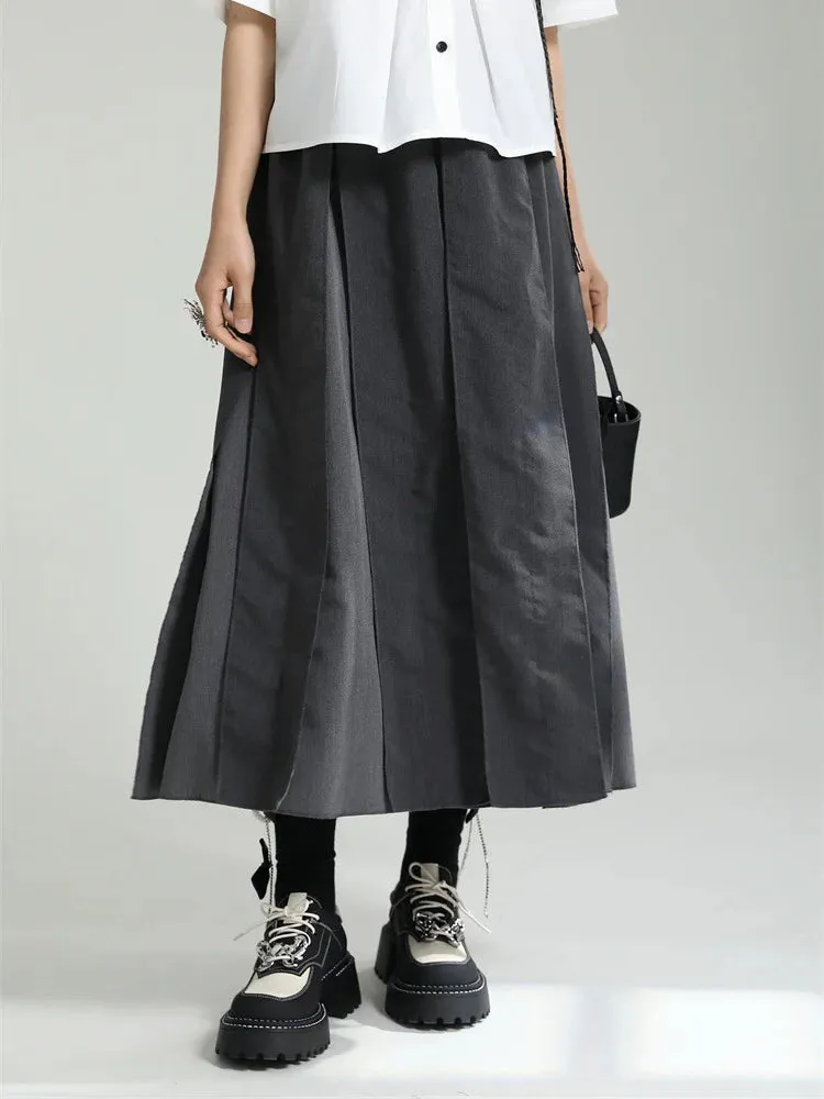 Black Cargo Long Skirt