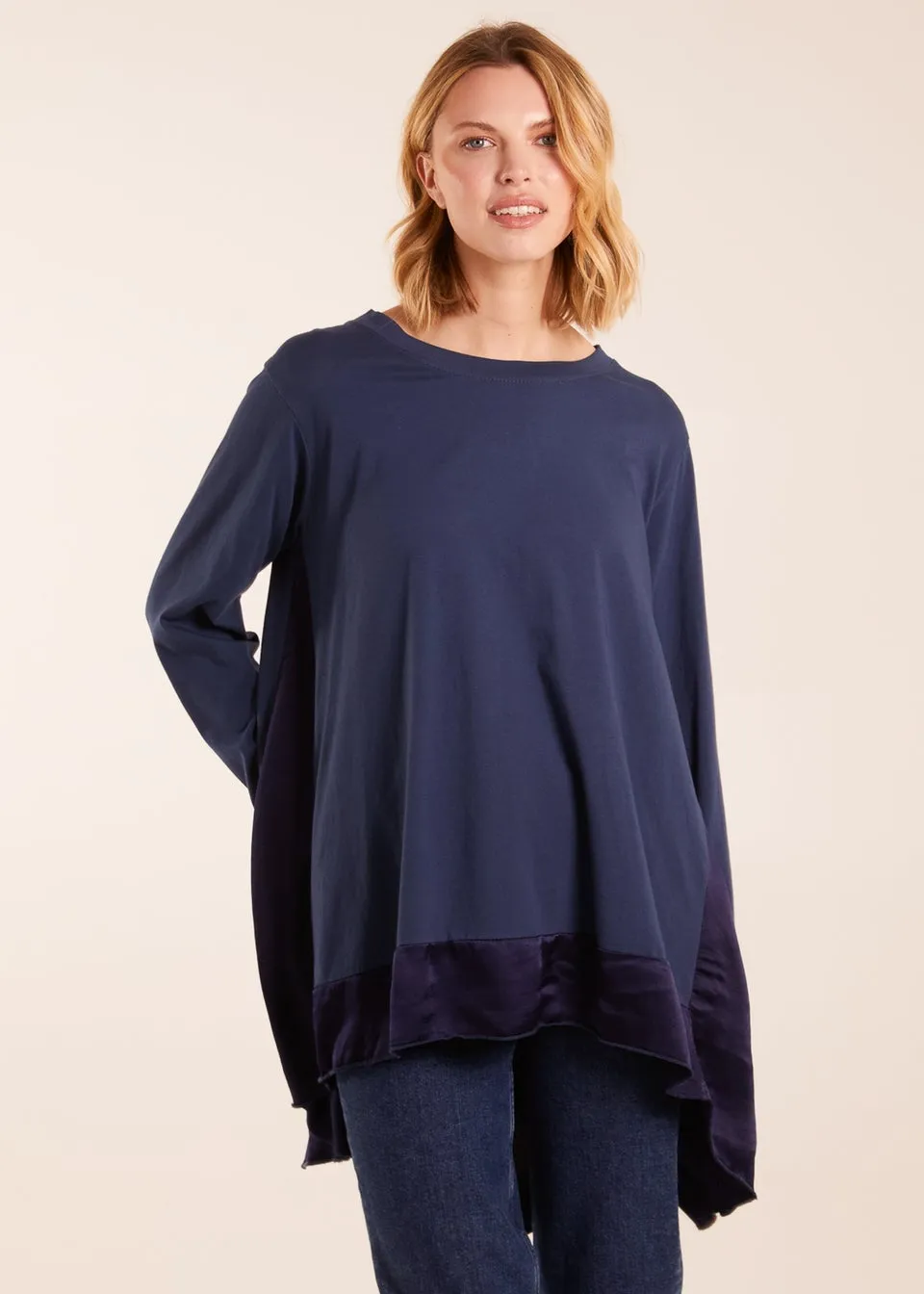 Blue Vanilla Sweatshirt With Sateen Tunic Insert