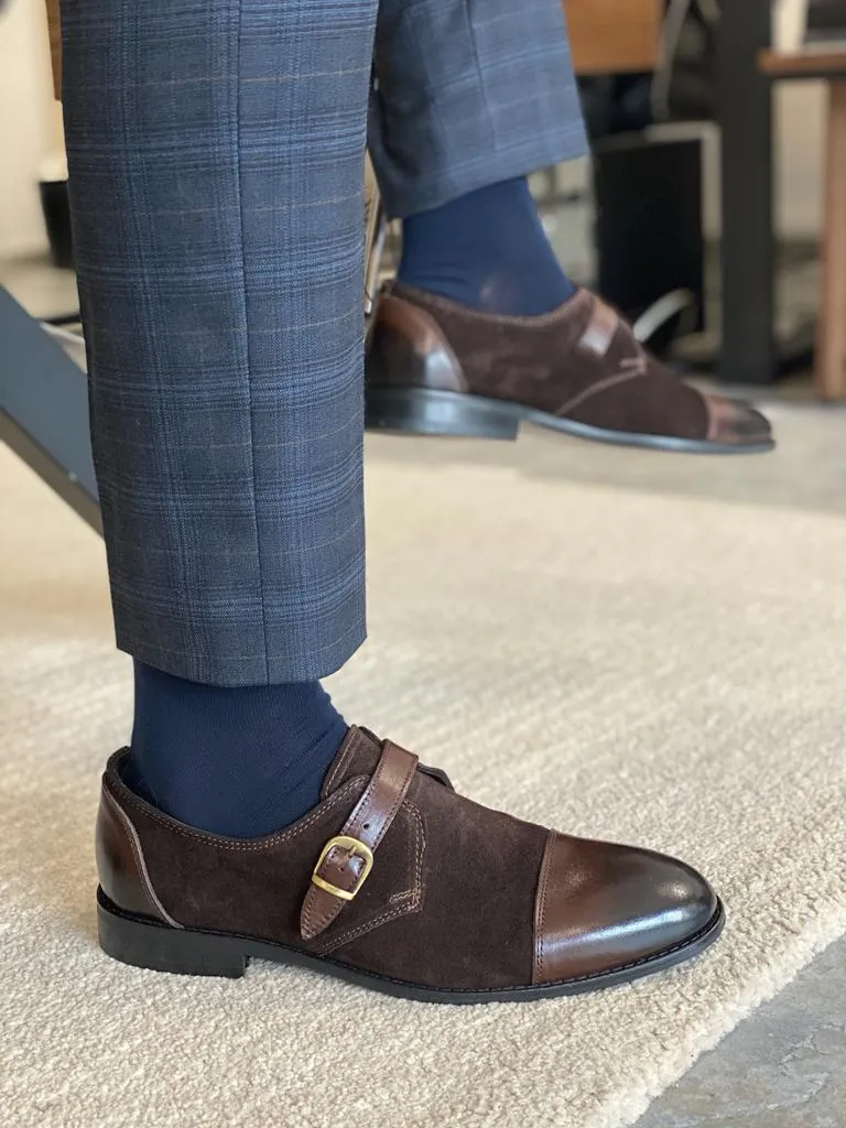 Bojoni Lorentti Brown Suede Buckle Shoes