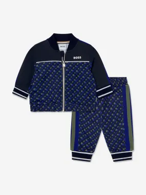 BOSS Baby Boys Patterned Tracksuit In Navy