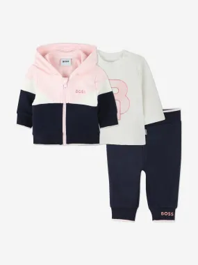 BOSS Baby Girls Tracksuit Set in Navy