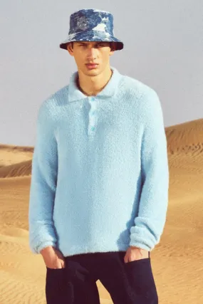 Boxy Fluffy Knitted Polo