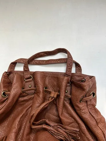 Brown pvc leather y2k vintage shoulder bag