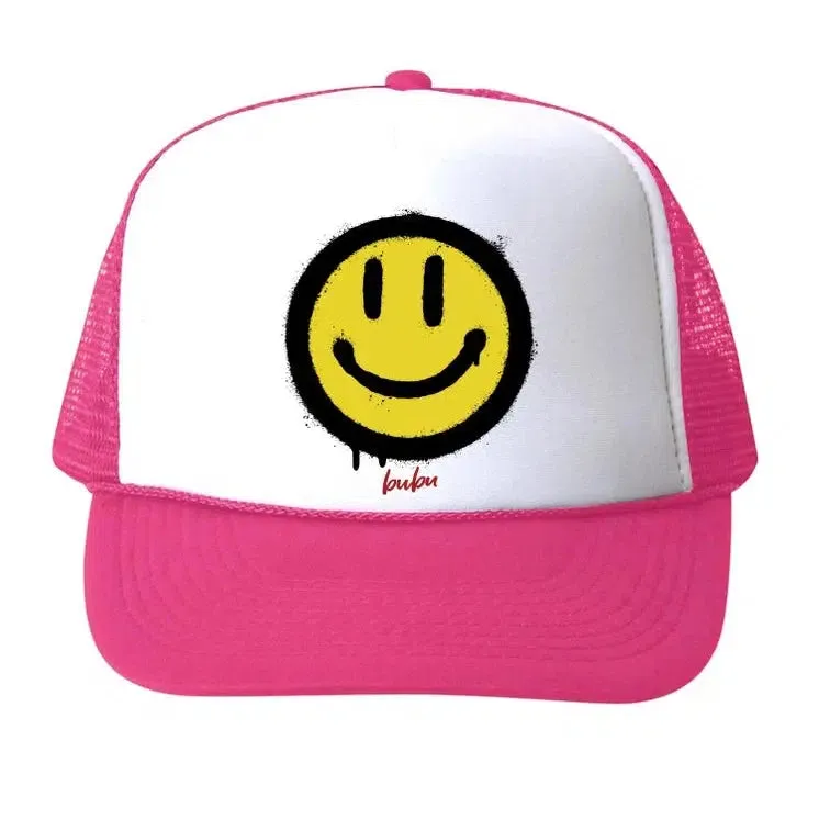 Bubu - Pink + White Trucker Hat - All Smiles