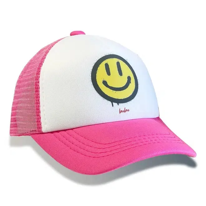 Bubu - Pink + White Trucker Hat - All Smiles