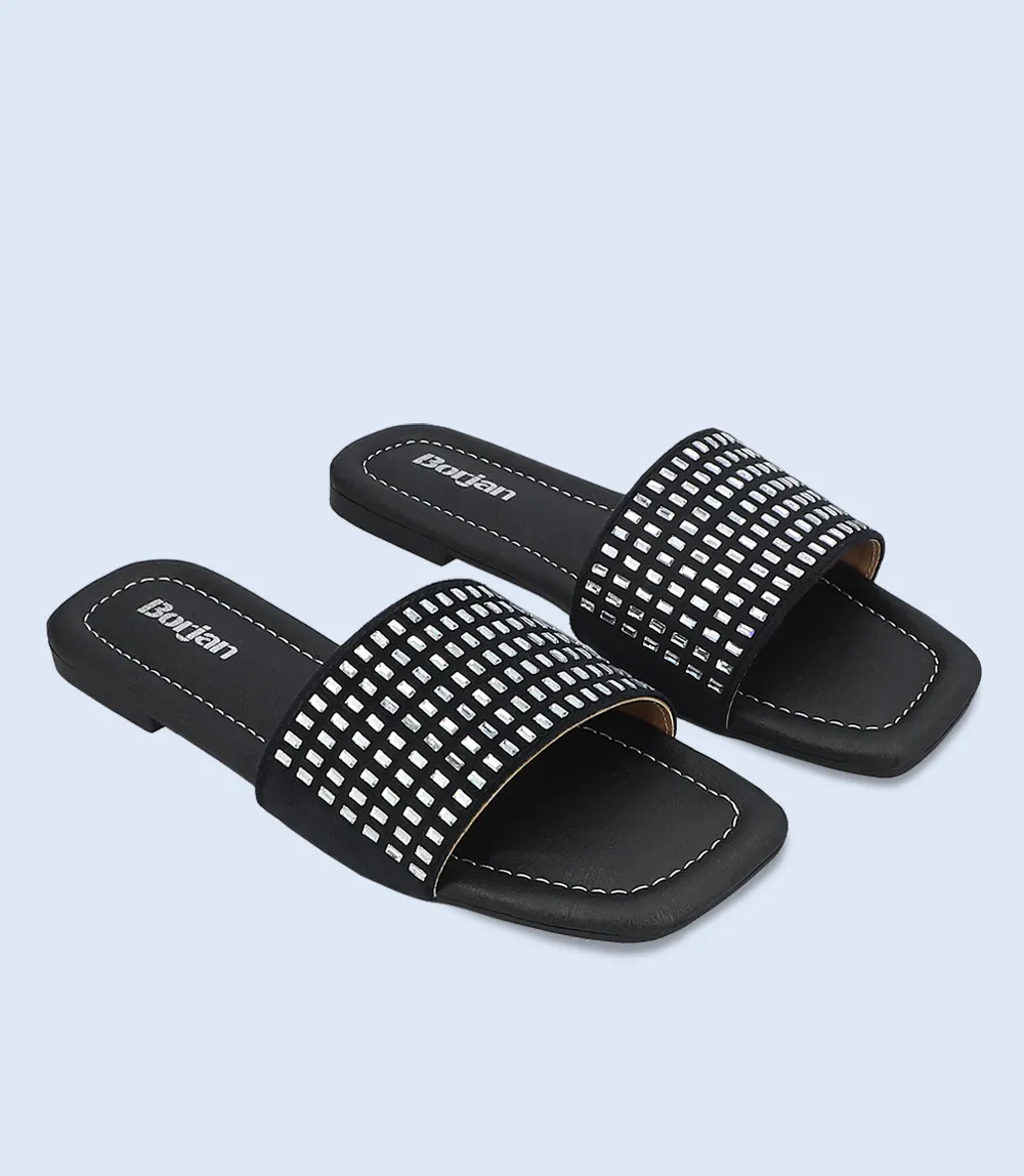 BW9424-BLACK-Women Casual Slipper