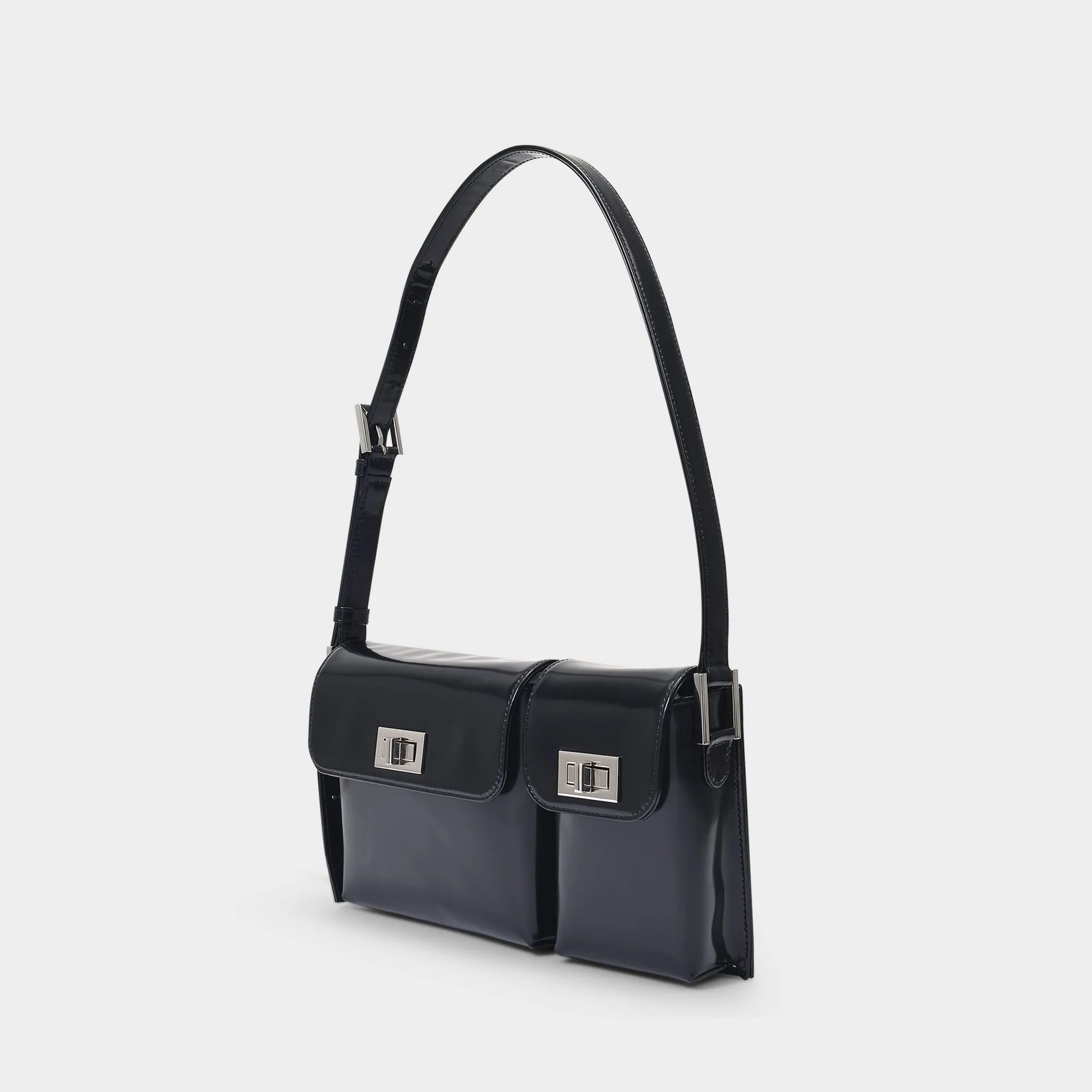 By Far  Billy Hobo Bag - By Far - Black - Patent Leather