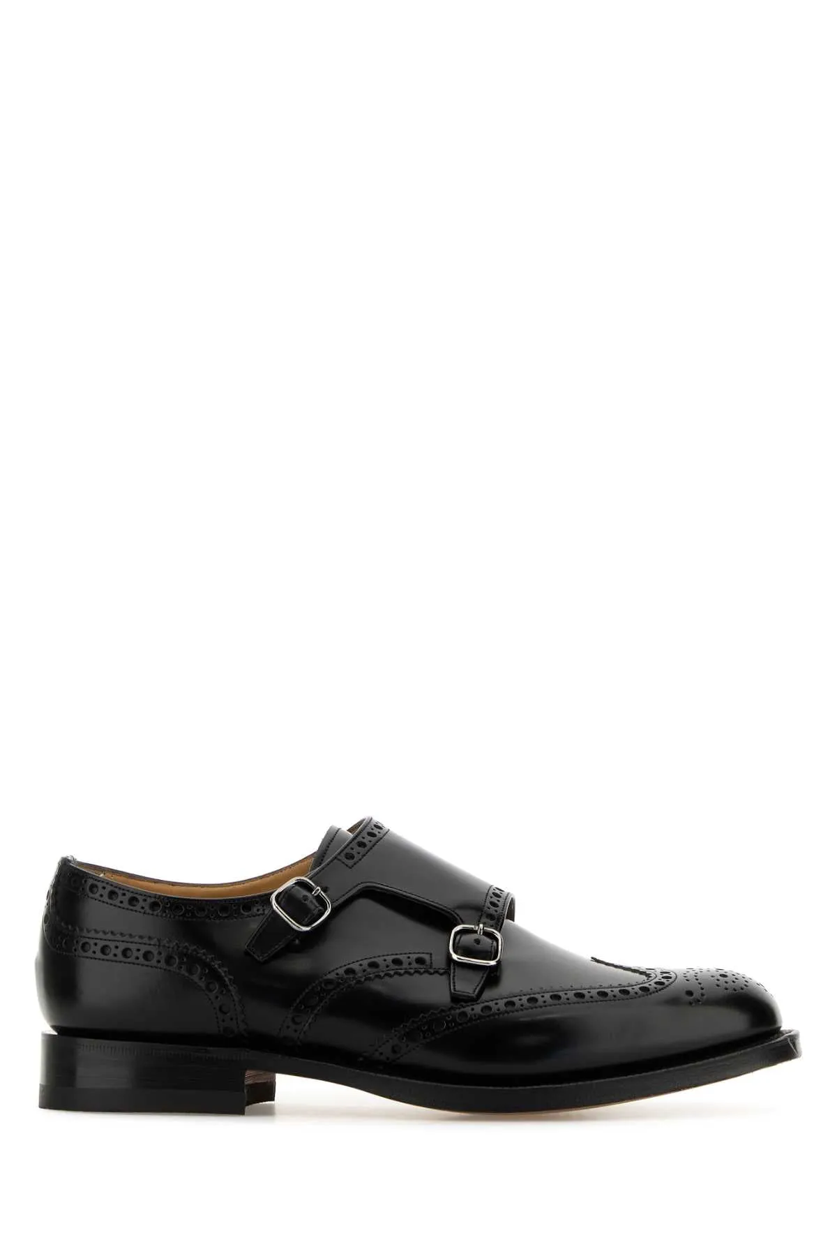 Church's Black Leather Pitchford Mock Strap Shoes