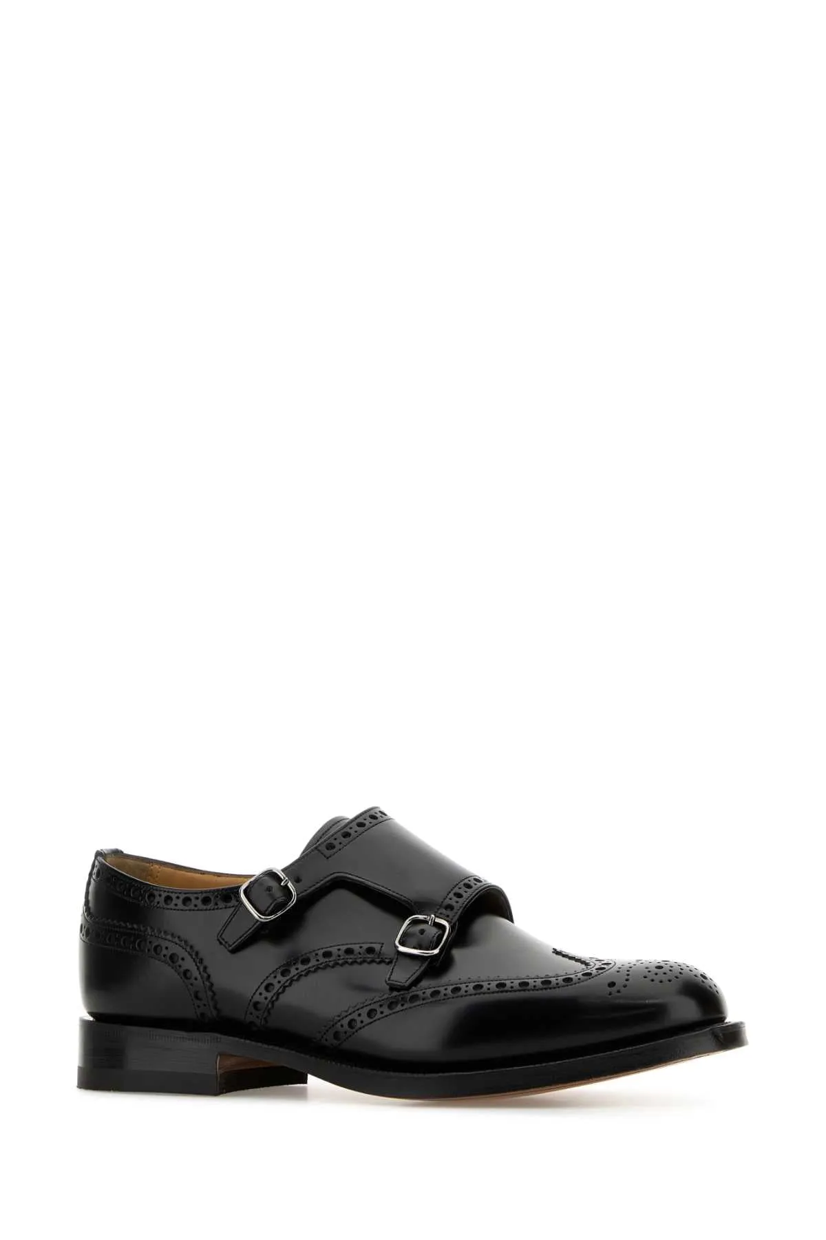 Church's Black Leather Pitchford Mock Strap Shoes