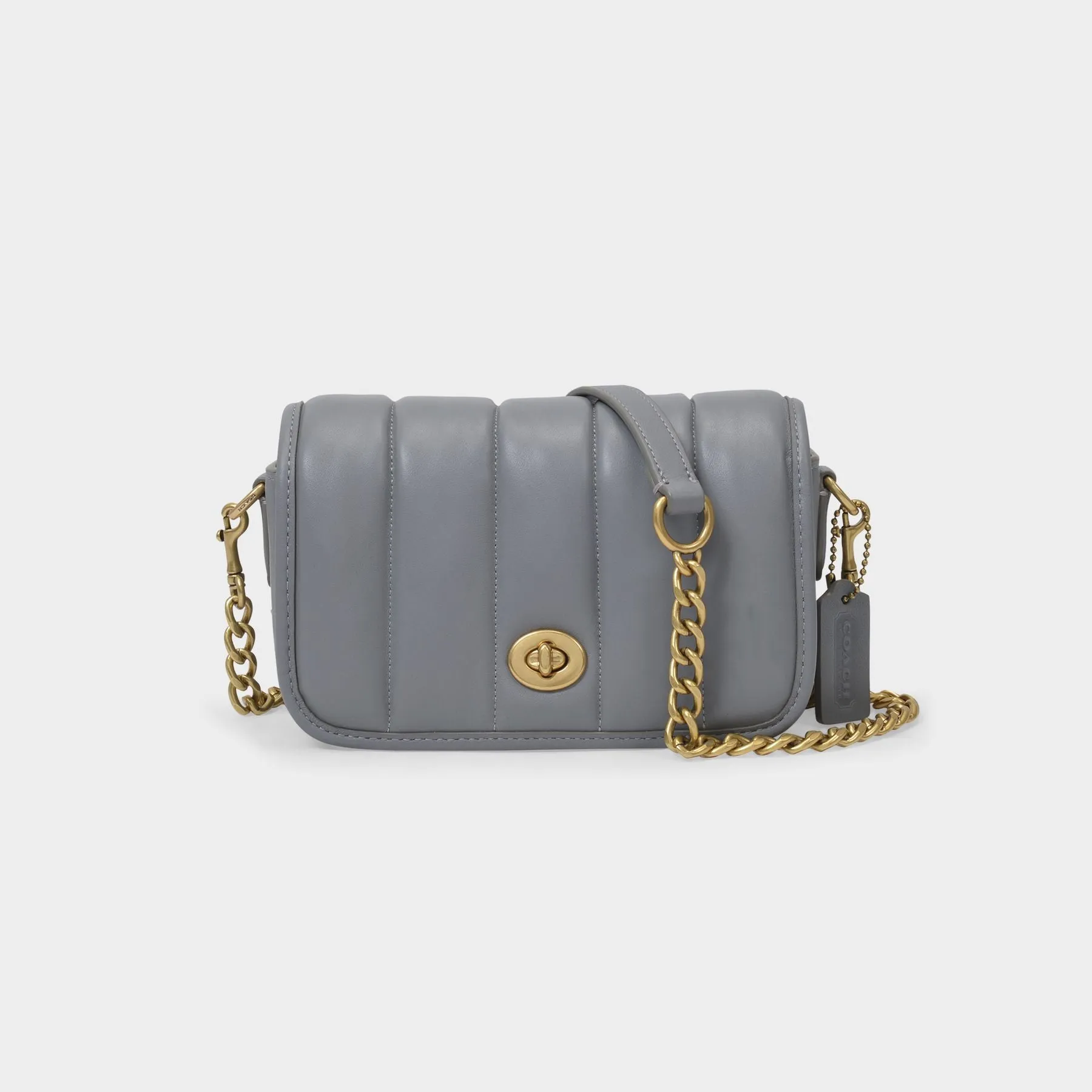 Coach  Dinky Bag in Grey Quilted Leather