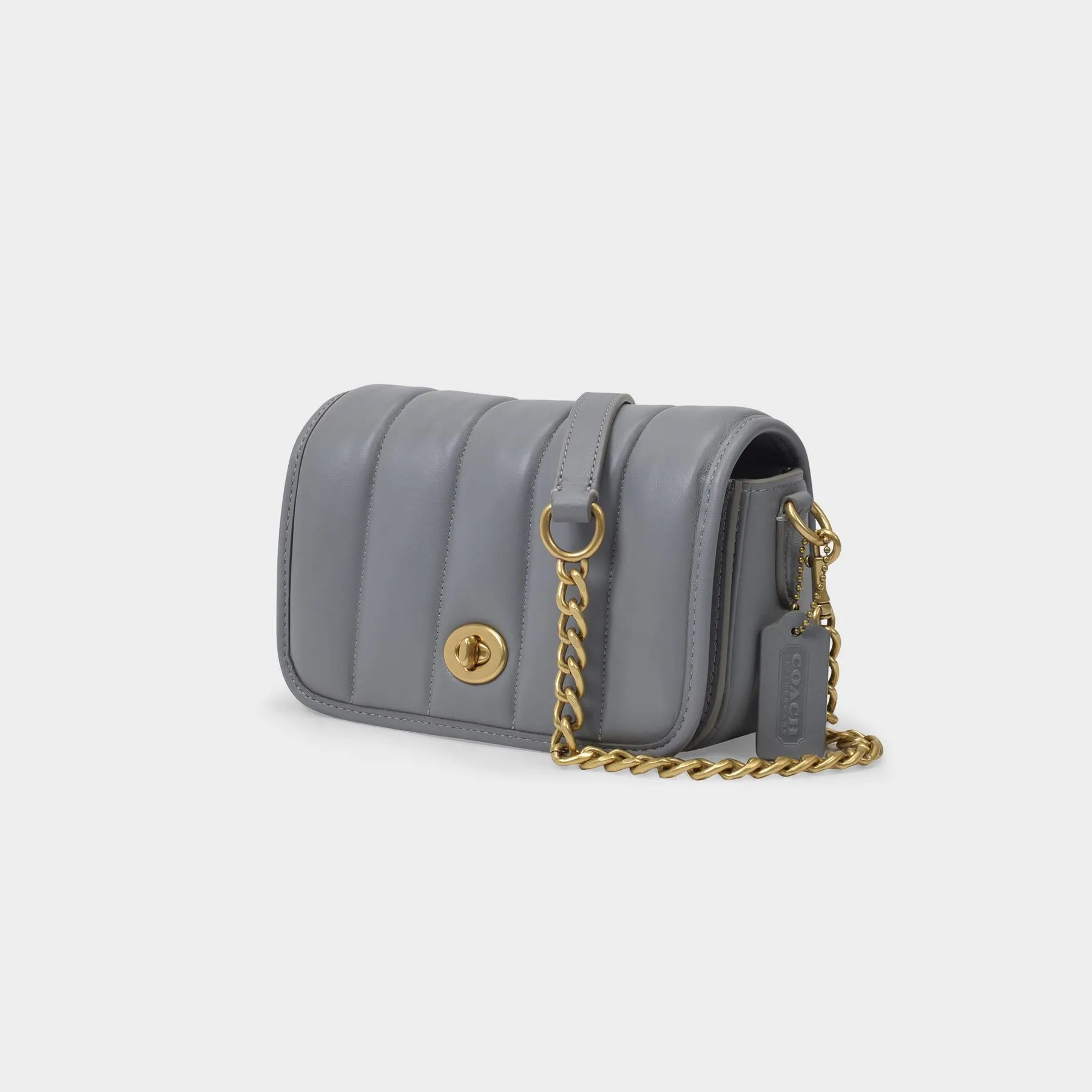 Coach  Dinky Bag in Grey Quilted Leather