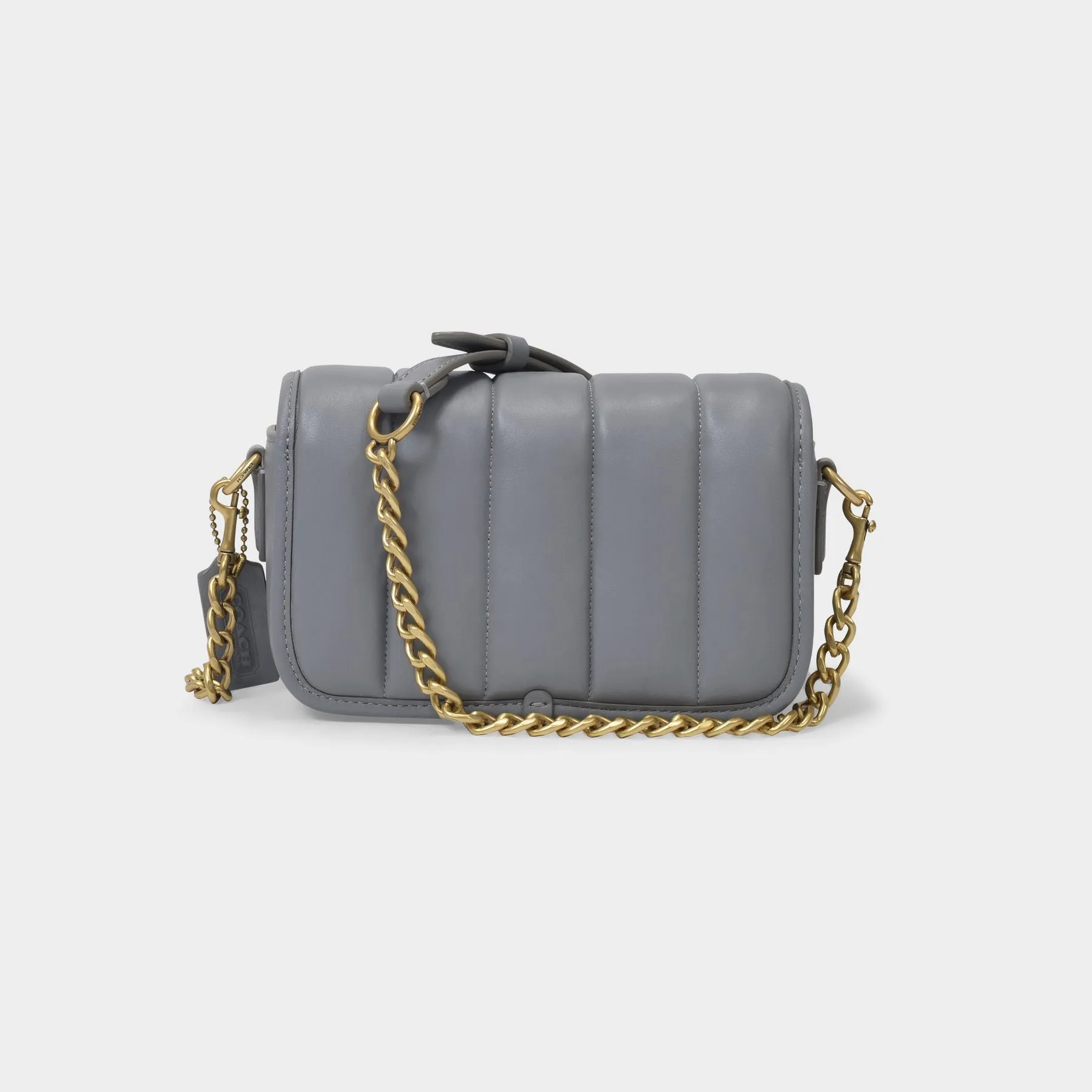 Coach  Dinky Bag in Grey Quilted Leather