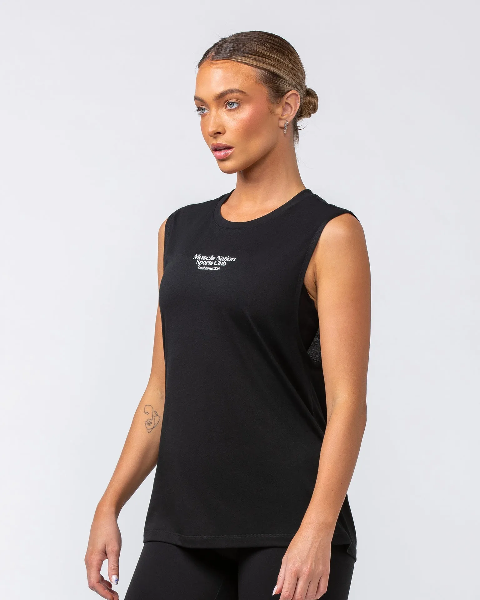 College Drop Arm Tank - Black